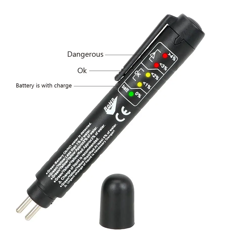 

Mini Electronic Pen for DOT3/DOT4 5 LED Indicator Display Auto Liquid Testing Brake Fluid Tester Pen Brake Fluid Tester Digital