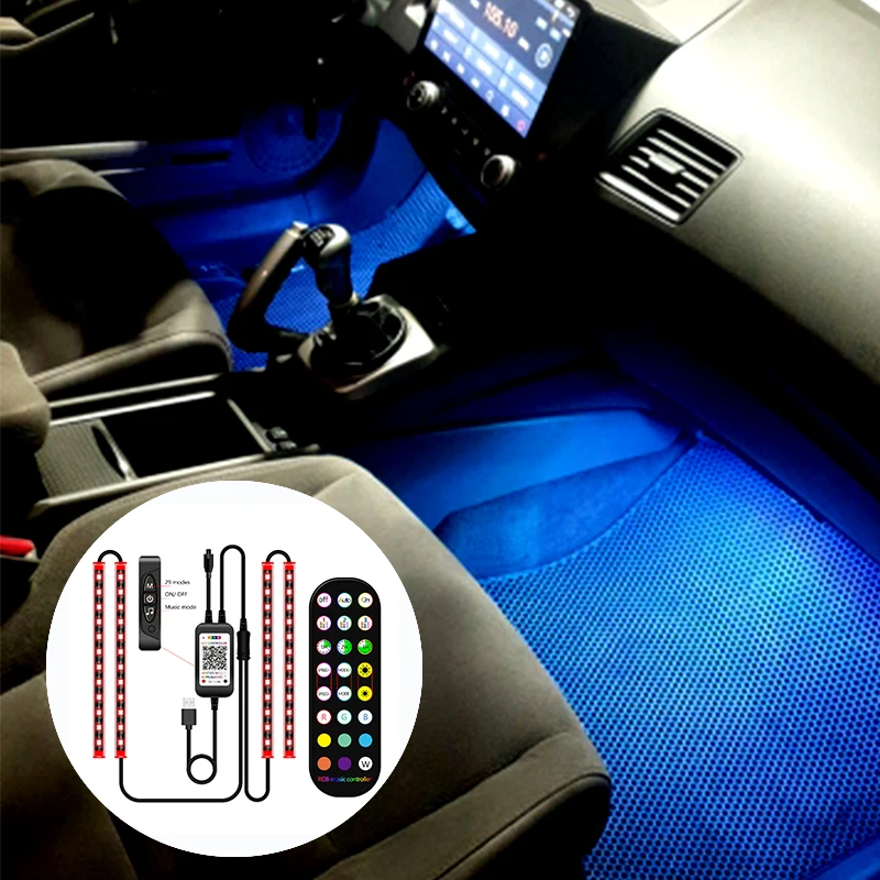 

Car LED Indoor Ambient Light USB Bar Light Wireless Remote Control RGB Lighting Playback LED Car USB Decorative Decorative