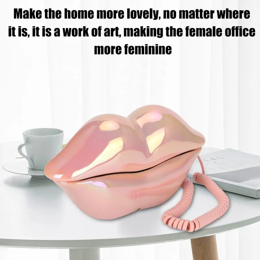 WX 3016 рот губы Форма телефон Офис Настольный телефонной линии яркого розового