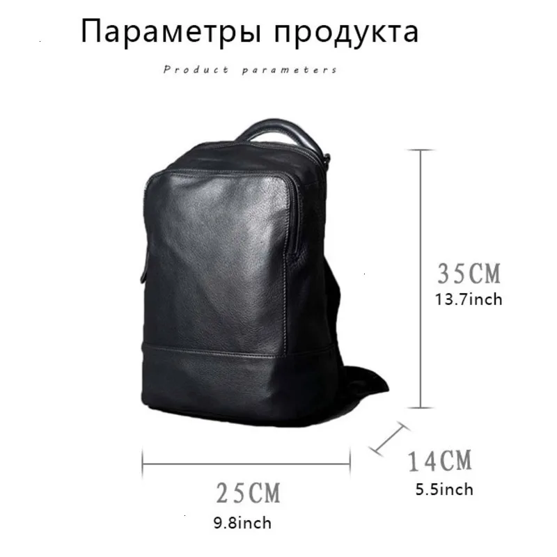 Men Genuine Leather Laptop Backpack Women Bags Retro Practical Handmade Man Bagpack Backpacks For Macbook Air 13.3 DELL HP ACER