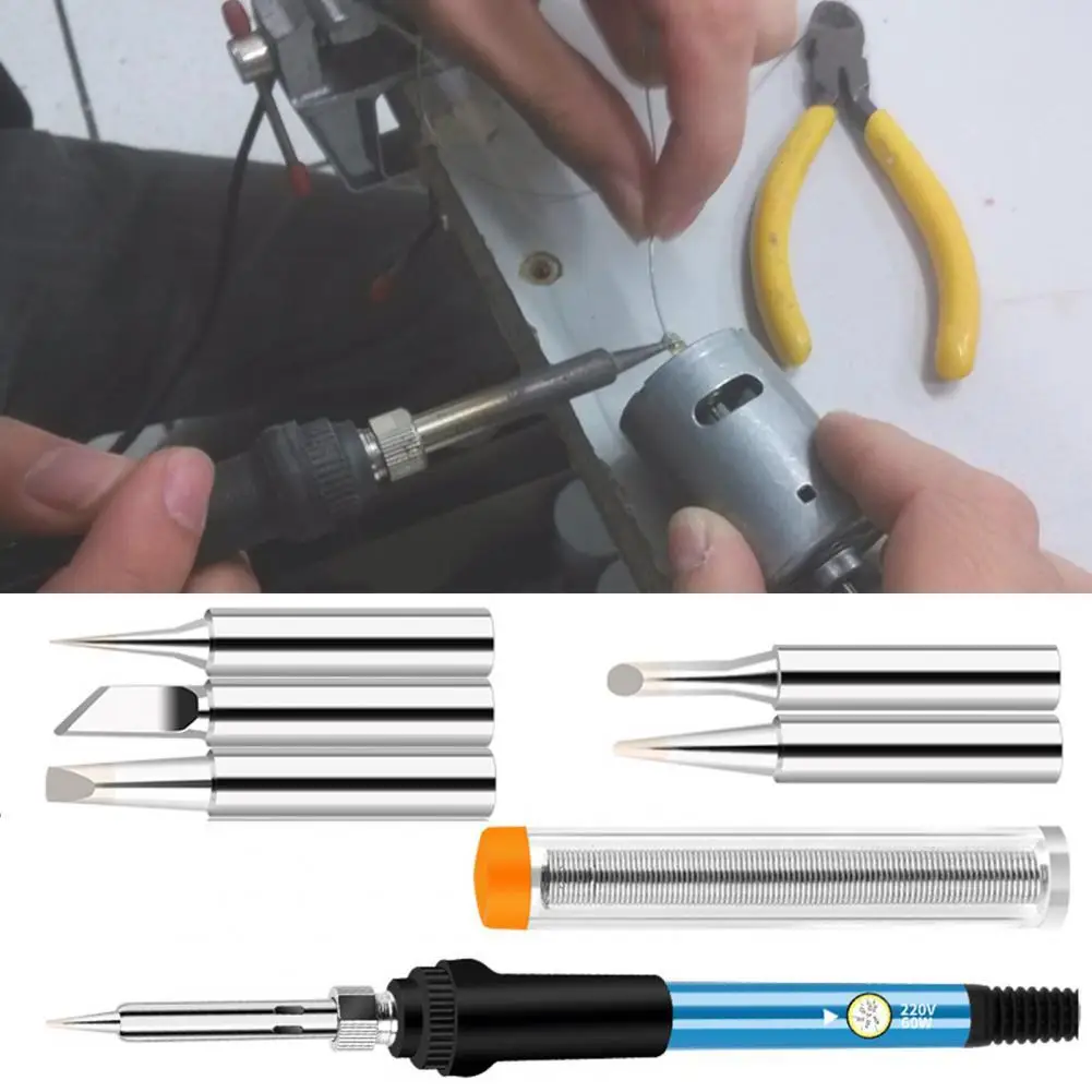 

100V/220V 8/9/10/11Pcs High Power US/EU Plug Adjustable Soldering Iron Internal Heating Type for Electronic Work