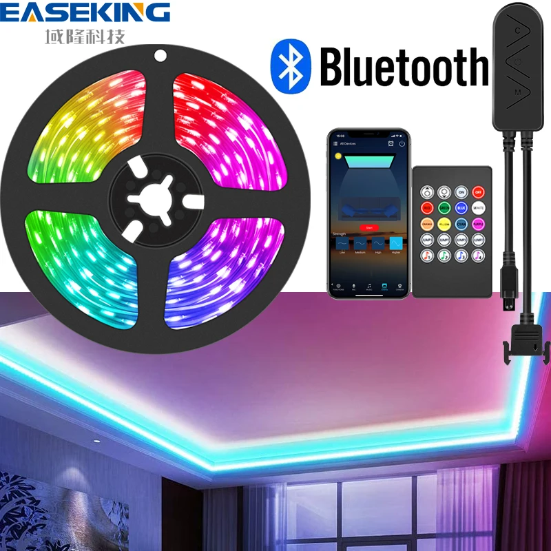 

Easeking гибкая светодиодная лента с изменением цвета RGB SMD 5050, Светодиодная лента с Bluetooth-контроллером для дома и кухни