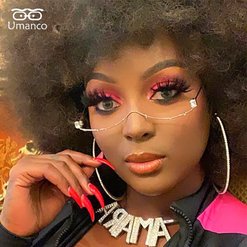 Umanco 2019 хит роскошные очки со стразами оправа для женщин и мужчин металлическая