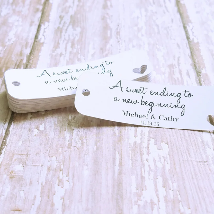 Настройте любой язык милое завершение на новую бирку для начала свадебную с