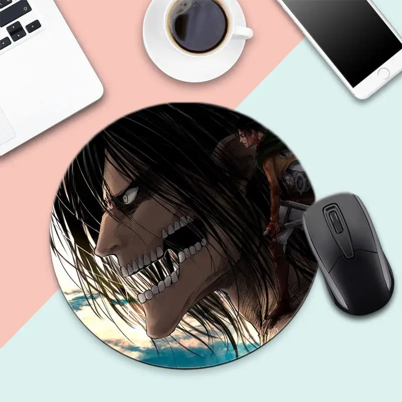 

Attack on Titan gamer play mats Mousepad Round Non-slip Cushion