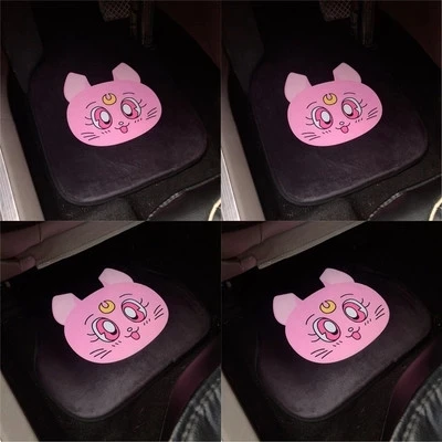 

Plush Luna kitty Cat common use Car Floor Foot Mats Interior Accessories cute cartoon car mats easy to clean for winter