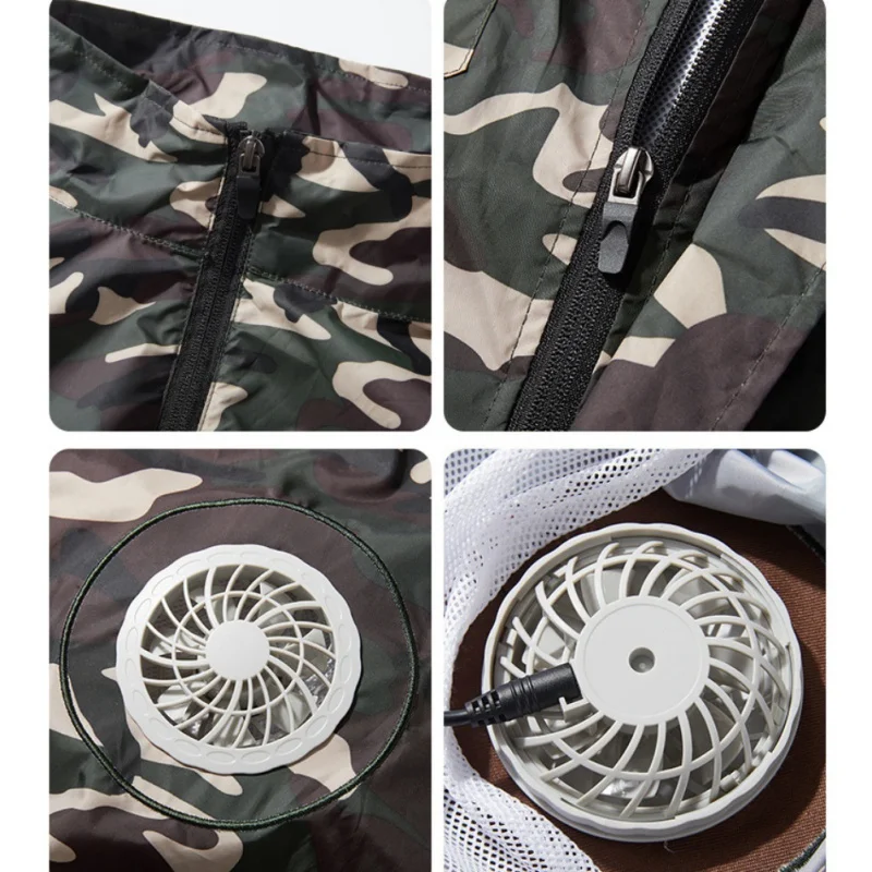 

USB small fan inside the fan suit