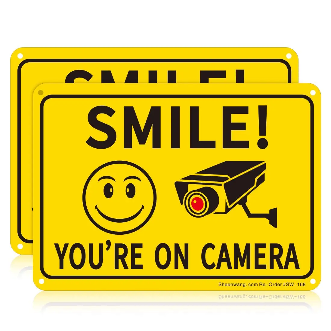 

Sheenwang, 2 упаковки, надпись Smile Youre на фотоаппарате, внешнее УФ-изображение, 040 мил, нержавеющий алюминий, 10x7 дюймов