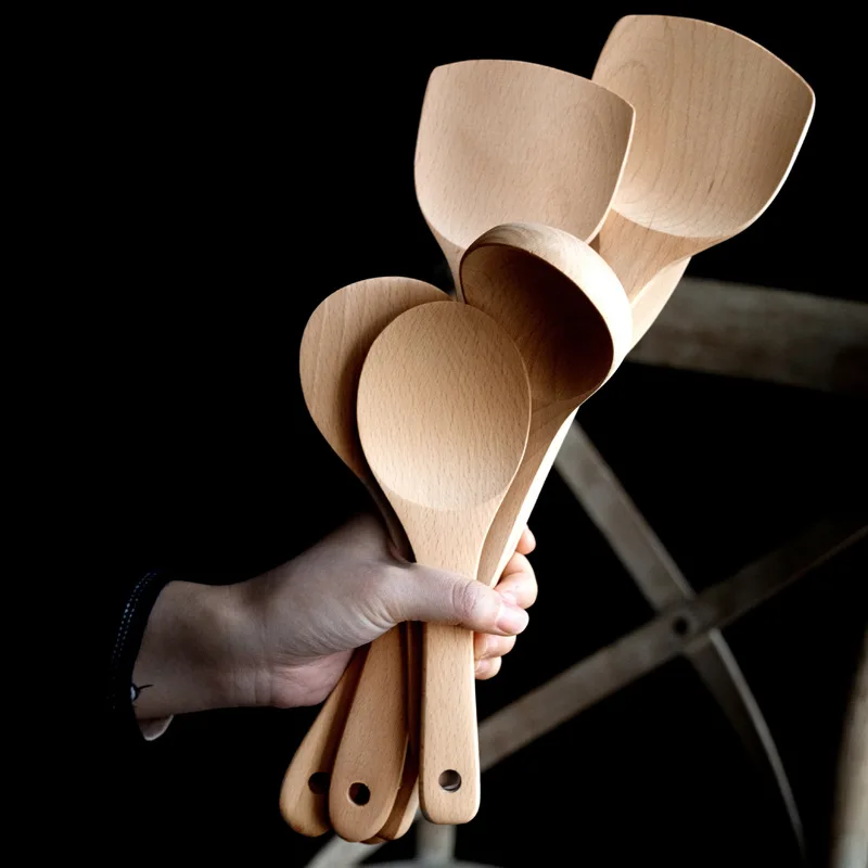 Неокрашенная деревянная лопата ложка антипригарная специальная Лопата домашняя