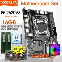 x99 motherboard with lga2011 3 intel xeon e5 2620 v3 cpu 28g ddr4 recc memory gtx1050ti 4gb video card and cooler combo