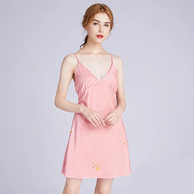 hot pink nightdress Брендовая дизайнерская Новая велюровая свадебная одежда невесты, халат для невесты, женское кимоно, банное платье большого размера, Повседневная Ночная рубашка - Цвет: hot pink nightdress