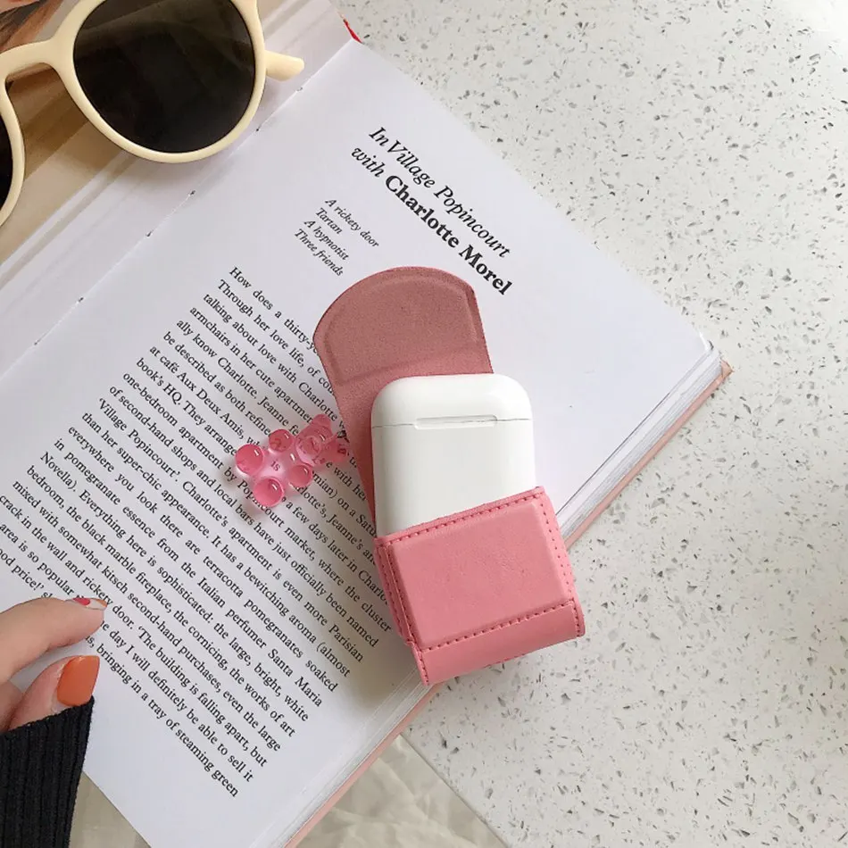 Чехол для наушников для AirPods, кожаный чехол с милой звездой для Apple Airpods, 2 чехла, карманная коробка для Earpods, мультяшный чехол с ремешком
