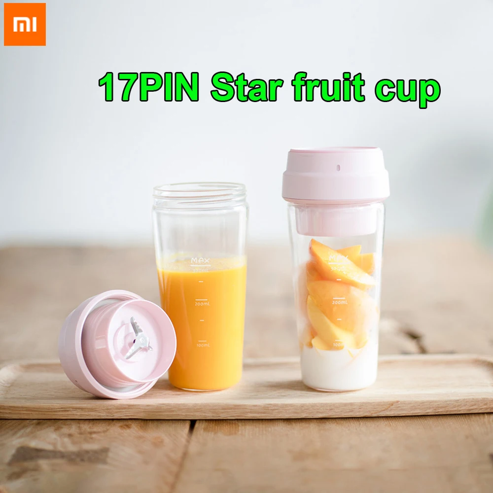 XIAOMI MIJIA 17PIN Star Fruit Cup, маленький портативный блендер, соковыжималка, миксер, Кухонный комбайн, 400 мл, Магнитная Зарядка, 30 секунд, быстрая