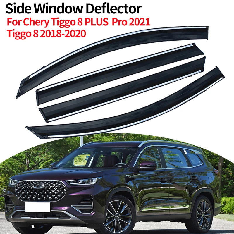 

Side Window Deflector For Chery Tiggo 8 PLUS Pro 2018 2019 2020 2021 Acrylic Sun Rain Weather Shield Car Accessories