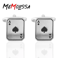 memolissa quality mens shirts fashion brands jewelry cuff links dice wine bottles poker a spades a cufflinks