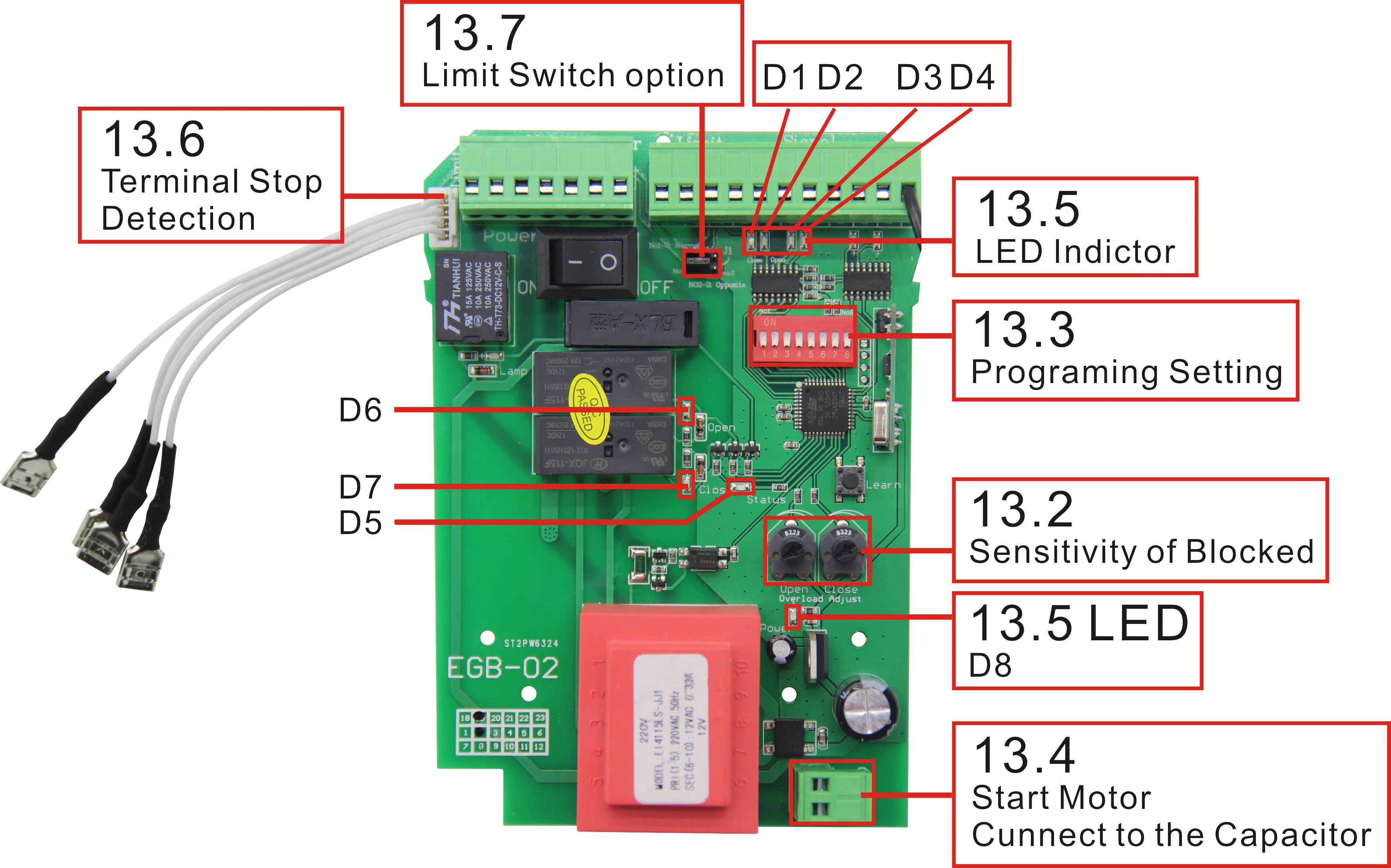 Универсальная панель управления открывателя раздвижных ворот переменного тока