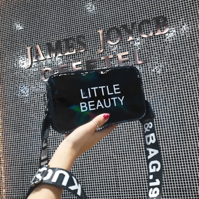 Женские сумки через плечо с надписью маленькие квадратные сумочки из