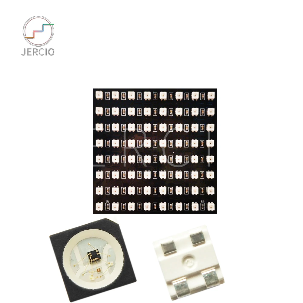 JERCIO 8X8 сменный ЖК-экран панель WS2812B SK6812 RGB DC5v SK6812 микросхема цифровой светодиодный программируемый индивидуально адресуемый