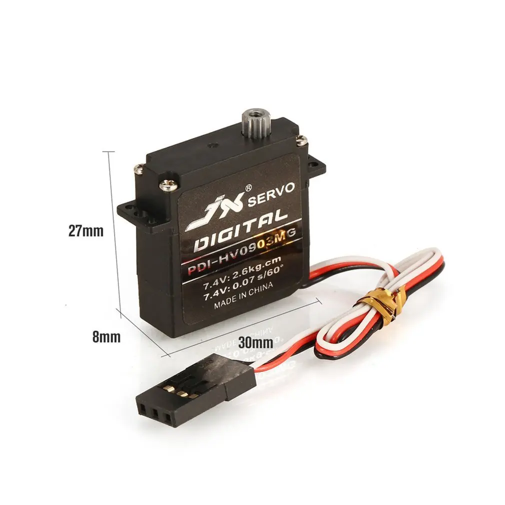 

RC Drone JX PDI-HV0903MG Mini Steering Torque Digital Metal Gear Core Servo for RC Fixed Wing Airplane Plane