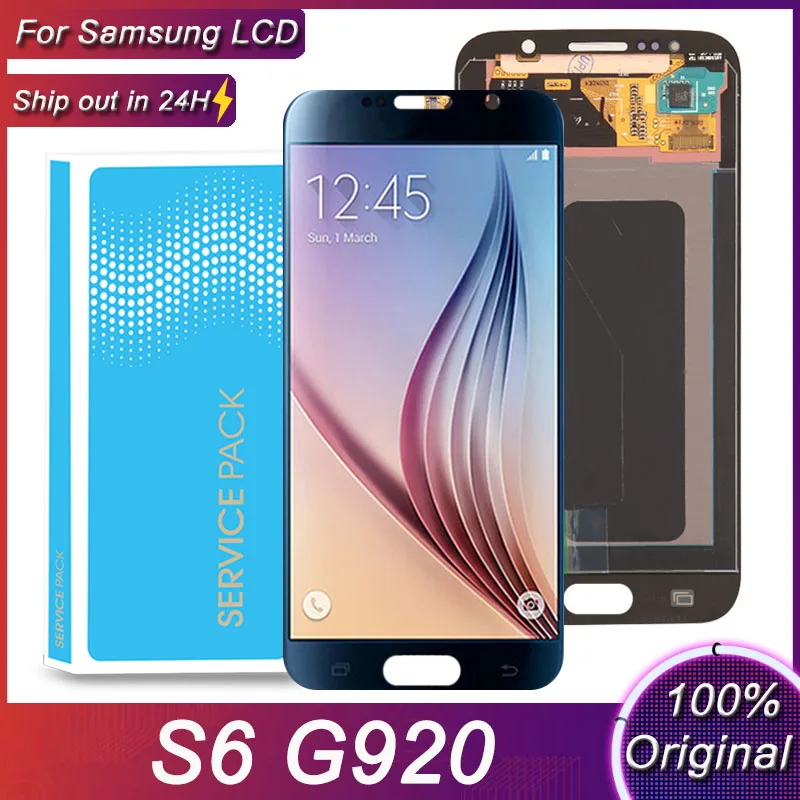 Оригинальный 5 1 ''Super AMOLED сменный ЖК-дисплей для SAMSUNG GALAXY S6 G920 G920I G920F G920FD