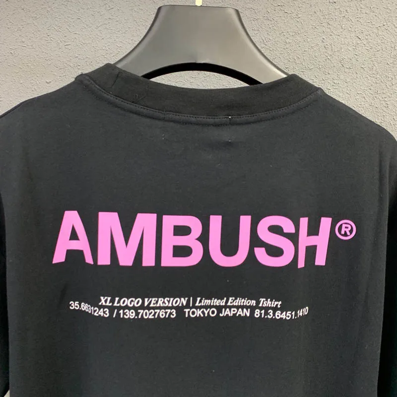 

Hip Hop Ambush T Shirt Men Women 1:1 High Quality Casual Cotton Orange Reflective High Street Ambush T-shirt Top Tees
