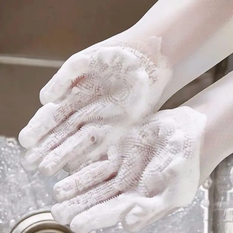 

Kitchen Dishwashing Gloves Thickened Multifunctional Silicone Dishwasher Work Gloves