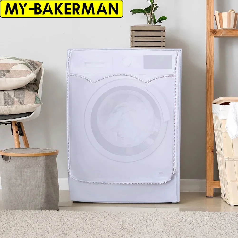 

Silver Washing Machine Sunscreen Waterproof Washing Machine Waterproof Cover Washer Dryer Polyester Dust Cover