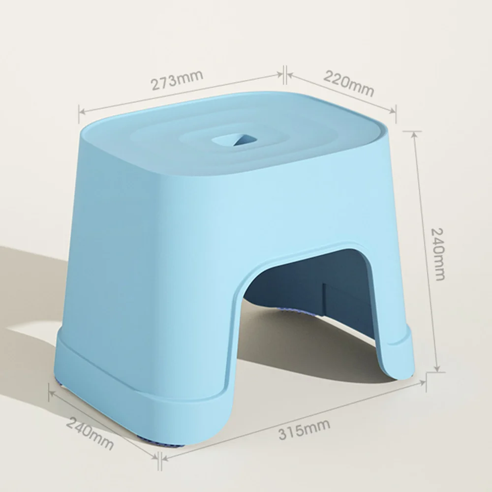 

1PC Anti-slip Stool Multi-use Step Stool Shoes Wearing Stool Small Bathroom Stool for Home Dorm (Blue)