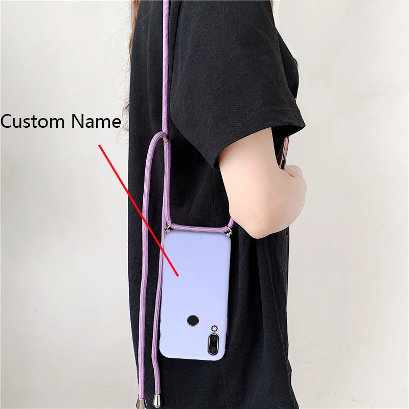 Personalized Custom Name Case For Xiaomi Redmi Note 10 9 8 7 Pro 10S 9S 8T 9A 9C Soft Love Rope Strap for redmi 10C 10A |