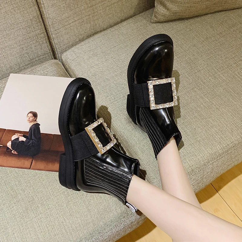 Женские ботинки коллекция 2019 года классические женские зимние на низком каблуке