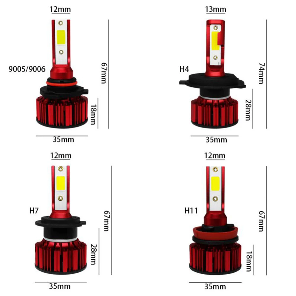 

2PCS Q1 COB LED Car Headlight 6000K 25W 3000LM IP68 Waterproof Heat-proof Headlight Light Bulbs for Car, Truck, SUV