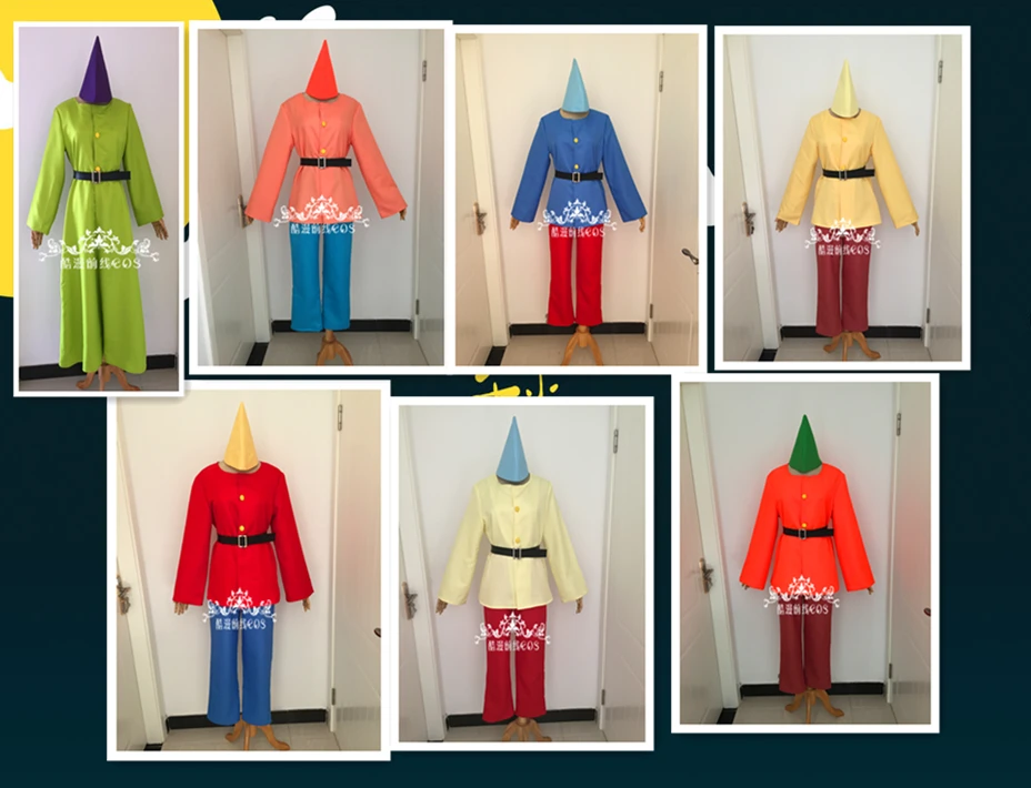 Костюм Белоснежки и семь гномов мужской костюм Ролевые костюмы любого размера |