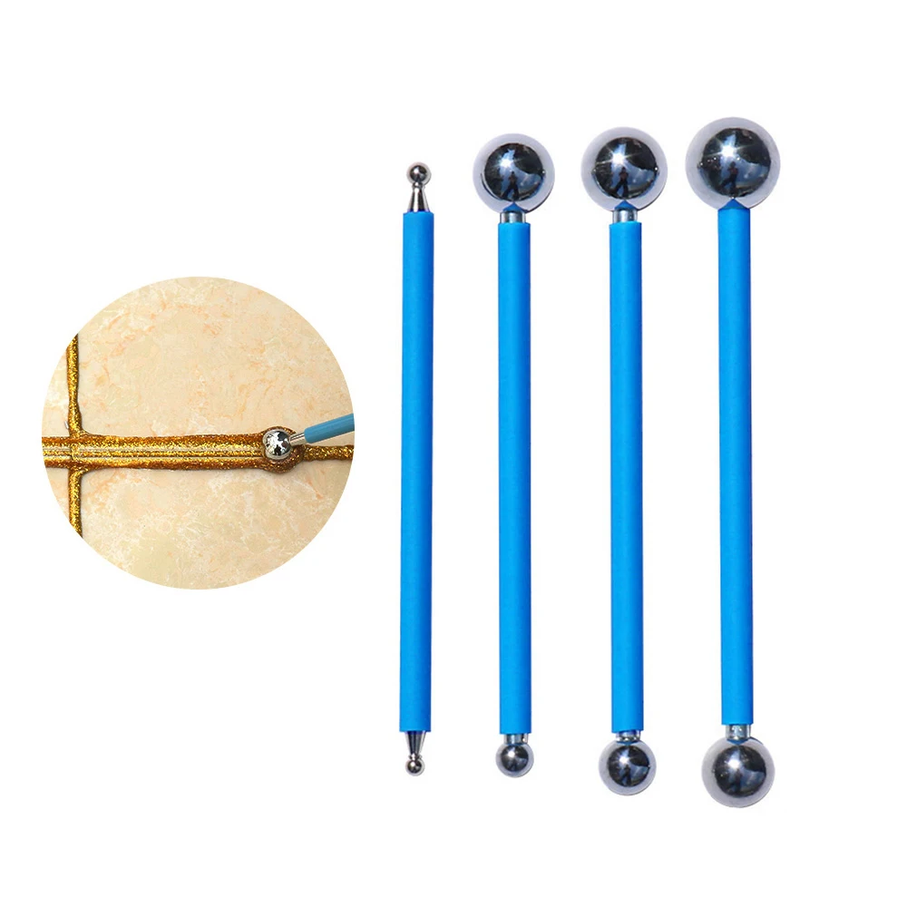 

4PCS Double Steel Tile Pressed Ball Tile Ceramic Floor Grout Repairing Stick Grout Glue Gap Scraping Refill Construction Tools