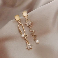 five pointed star asymmetrical tassel earrings temperament female earrings new trendy sweet earrings fashion jewelry 2020