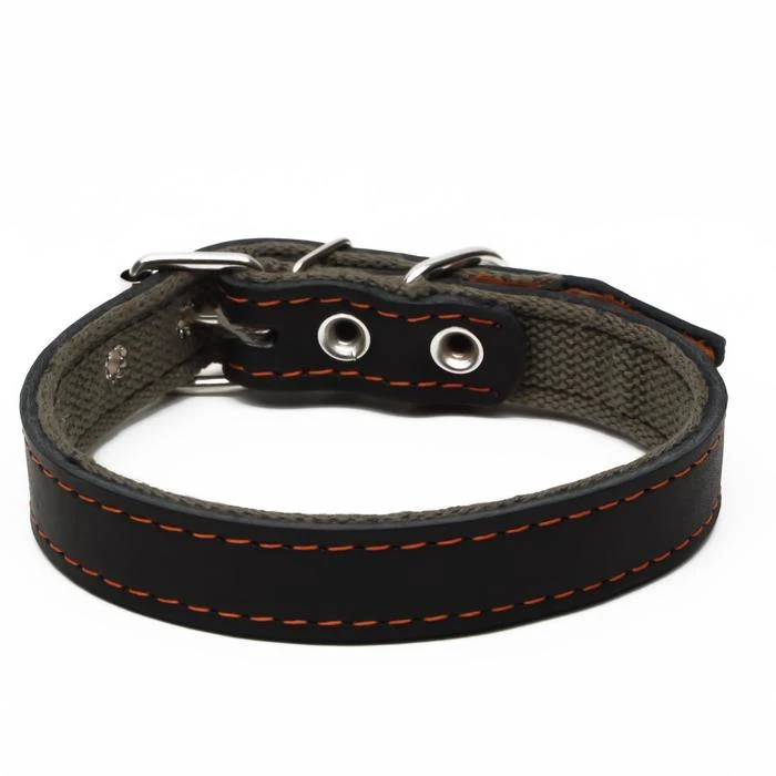 Ошейник комбинированный кожа/брезент 53 х 2.5 см ОШ 35-45 | Дом и сад