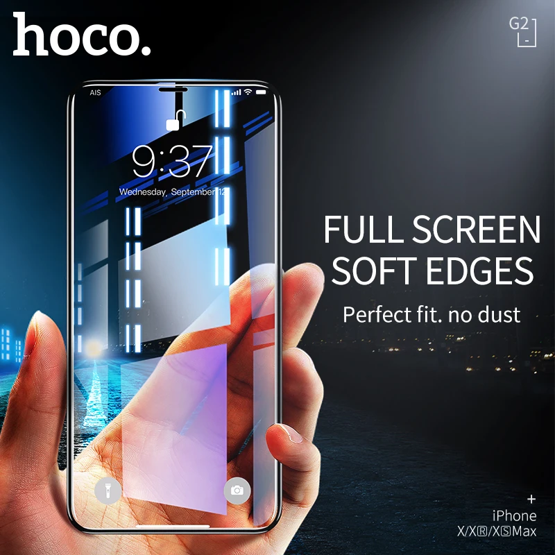 HOCO Best for Apple iPhone X XS Max XR Full HD Tempered Glass Film Screen Protector Protective 3D Cover Protection|Защитные стёкла и