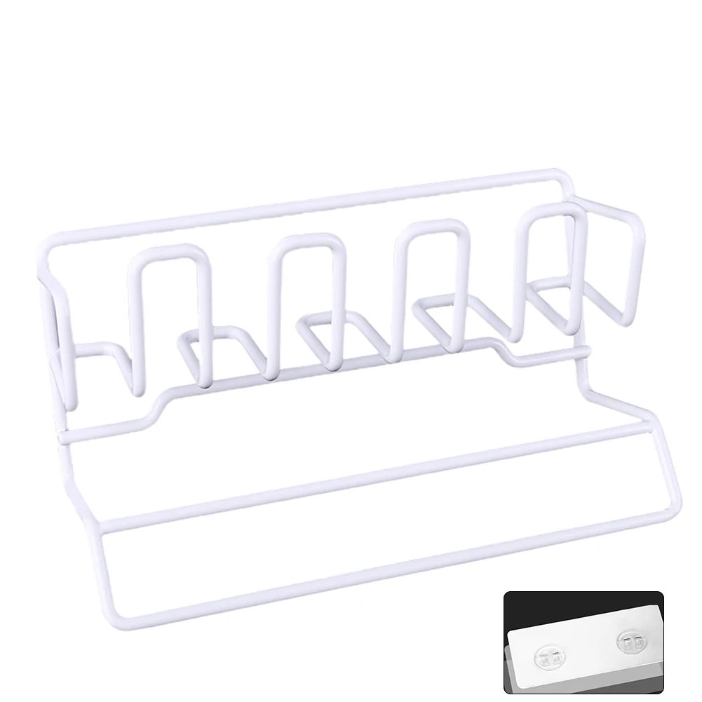 

Easy Install Dishcloth Drill Free Wall Mounted With Tray Space Saving Practical Multifunctional Home Kitchen Rack Carbon Steel