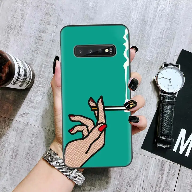 BA306-7 Зажигалка сигарета черный чехол для телефона для samsung Galaxy S10+ Plus Lite Note 10 9 8 S9 S8 J4 J6+ Plus S7 S6 Edge Coque - Цвет: BA306-7
