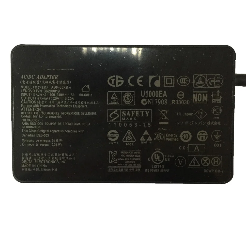 20v 3.25a usb Новый оригинальный адаптер зарядное устройство для ноутбука Lenovo IdeaPad yoga 13