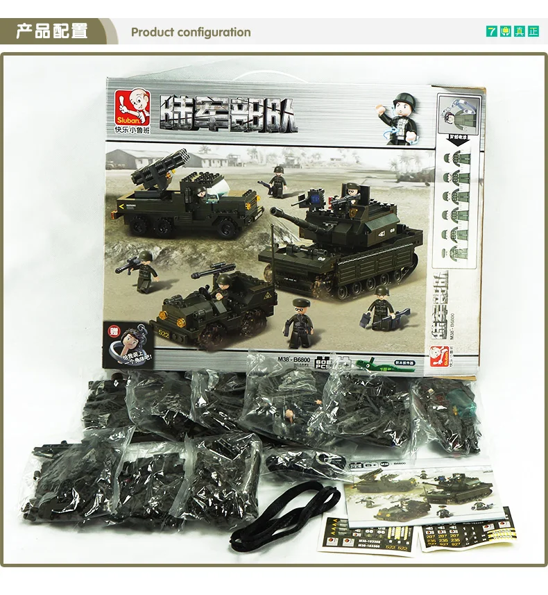 

Sluban Military Vehicle Tank Set Bricks Model World War 2 II Armored Fighting Building Blocks Toys Battle Army Ww2 Air Warplane
