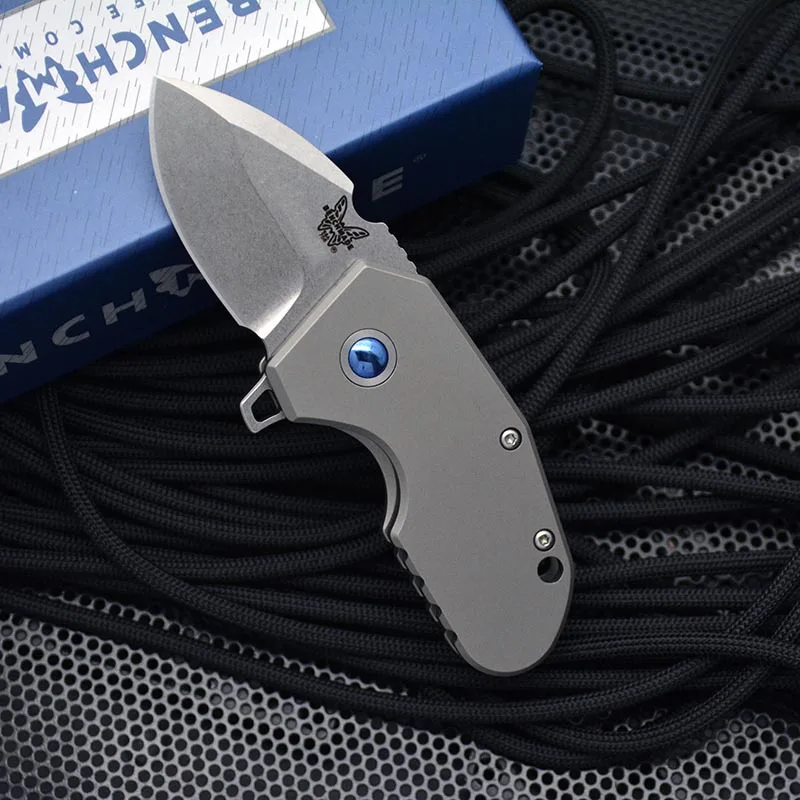 

Titanium Alloy Benchmade 756 Mini Folding Knife M390 Powder Steel High Hardness Pocket Knives EDC Defenses Tool