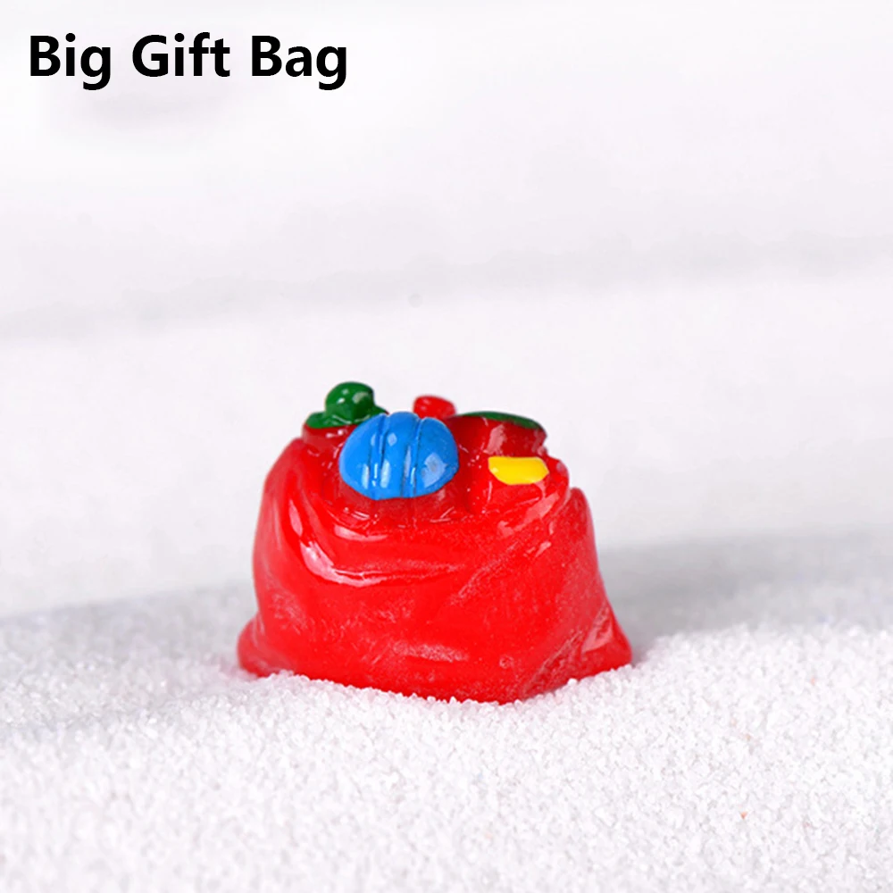 Big Gift Bag 1 шт. миниатюрные из полимерной смолы Снеговик микро пейзаж фигурки Санта Клауса Фея Сад кукла дом бонсай Рождественский Декор игрушки инструмент - Цвет: Big Gift Bag