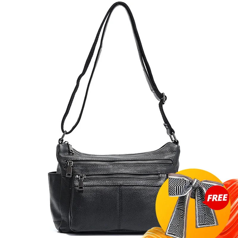 Сумка на плечо Zency женская из 100% натуральной кожи саквояж большой вместимости