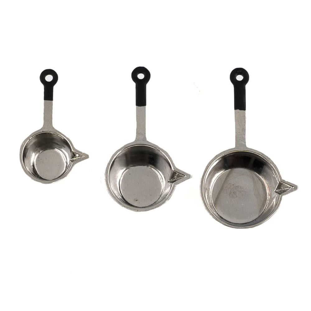 

3Pcs 1/12 Dollhouse Miniature Accessories Mini Stew Pan Simulation Kitchen Utensils Model Toys for Doll House Decoration