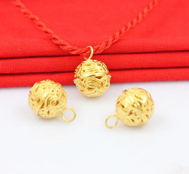 

1 шт подлинный 24K желтое золото кулон/3D BLESS BALL BELLING кулон 2,17G