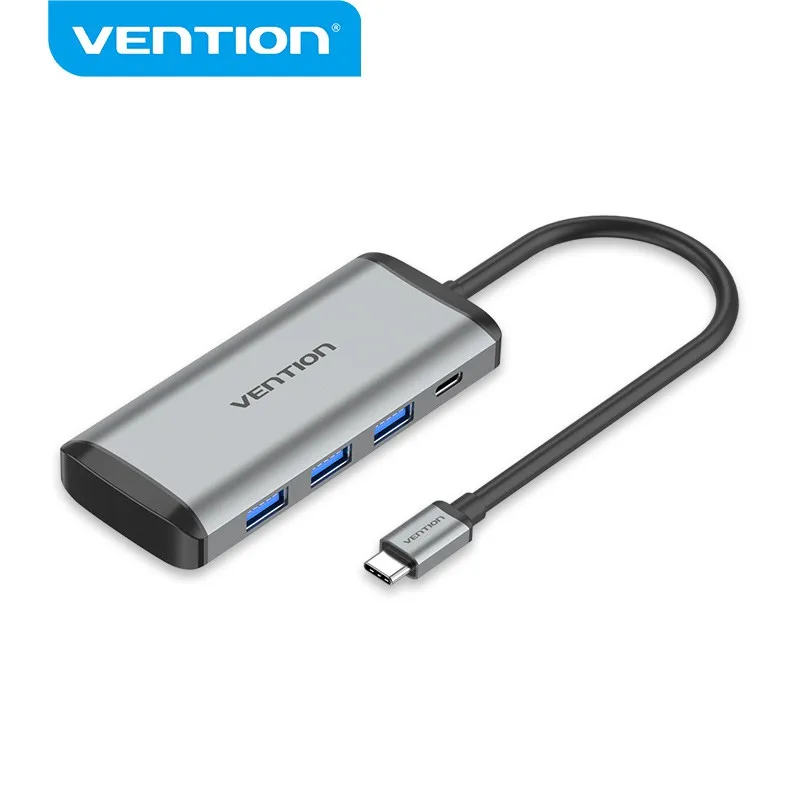 

Vention USB C HUB 6 in 1 Adapter Type C to TF SD Card Jack USB3.0 PD 87W Charging 5Gbps Docking Station for MacBook Laptop PC