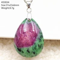 natural red green ruby zoisite pendant necklace water drop ruby zoisite women men crystal 30x22x7mm gift jewelry aaaaa
