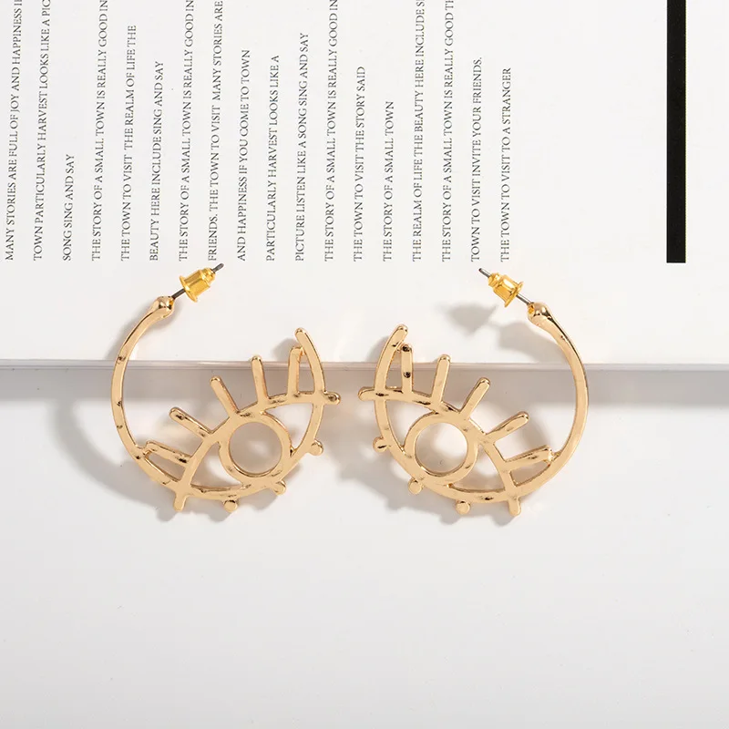 

Punk Evil Eye Earrings for Women Jewelry European Gold Color Ear Stud Handmade Stud Earings E69