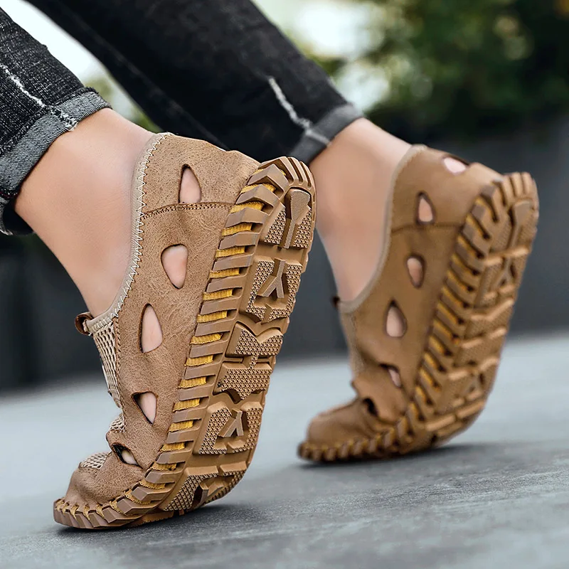 

2021 New Men's Casual Shoes Fashion Comfortable Men's Shoes High Quality Mesh Men Summer Shoes Handmade Flat Shoes Size 38-46