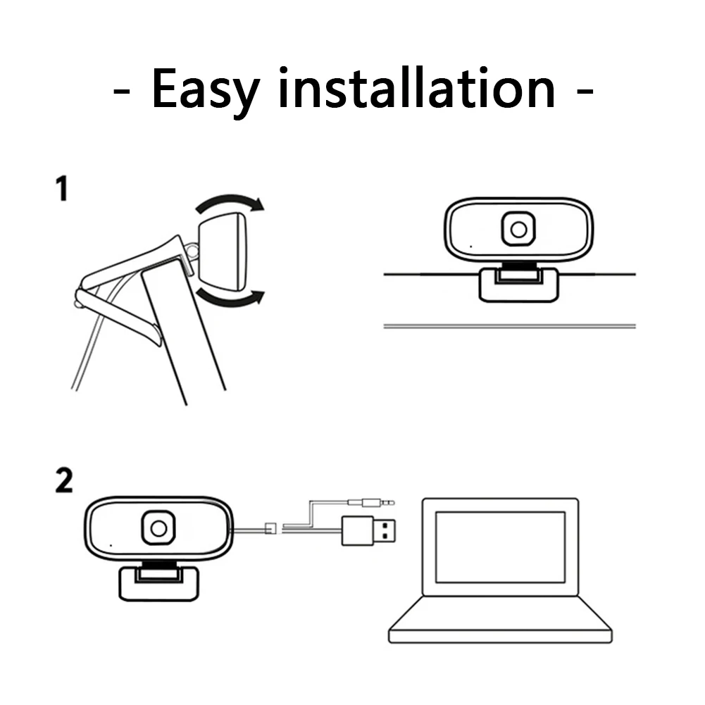 

HD Webcam Built-in Omnidirectional Mic USB Web Camera for Video Conference Digital USB Video Recorder for Home Office